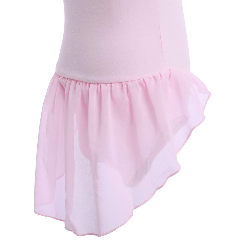 OBEEII Toddler Kid Girl Cap Sleeve Ballet Dress High Low Skirted Leotard Ballerina Gymnastic Dancewear Activewear Costume (Pink, 18-24 Months) - Image 5